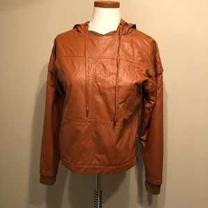 Greylin Faux Leather Hooded Jacket Size S